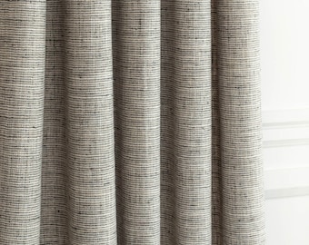 Luxury Drapes, Tonic Living Stanhope Natural Weave Grasscloth look, Modern Farmhouse,  Kitchen, Bedroom, PAIR 24" 52" Wide Ash Grey