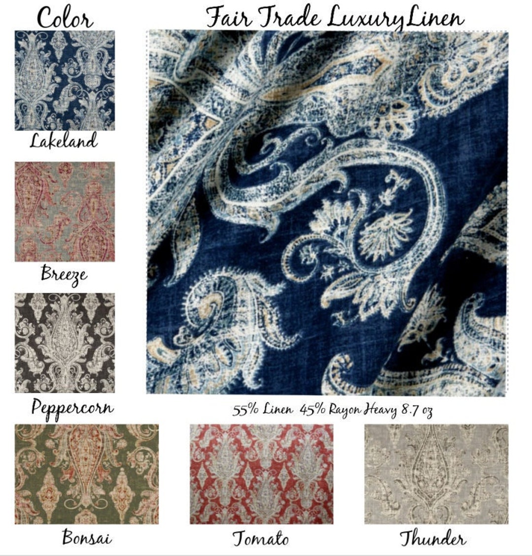 Fair Trade Luxury Linen Drapes, 6 Colors Curtains, Heavy Linen Blend ...