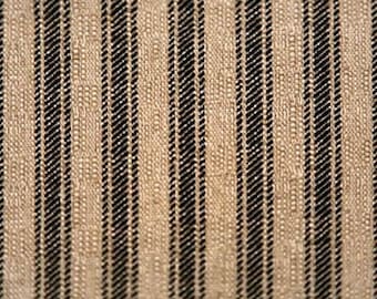 Black and Beige Ticking Stripe Curtains, Premier Prints Denton,  Rustic, Farmhouse, Custom Curtains, Pair Drapery Panels, 24" Wide,50" Wide