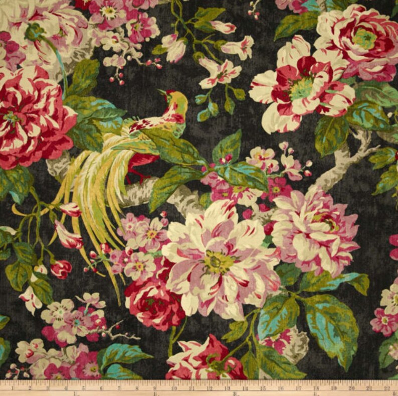 Waverly Floral Engagement Nightfall Custom Curtains Pair Etsy