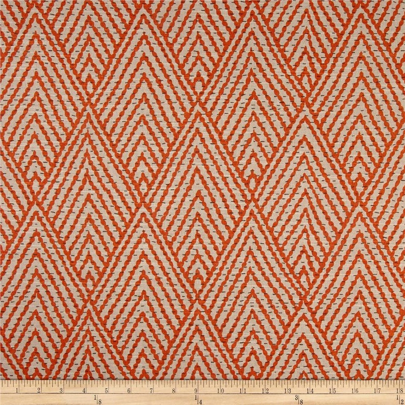 Burnt Orange Curtains Lacefield Tahitian Stitch Tangerine Etsy