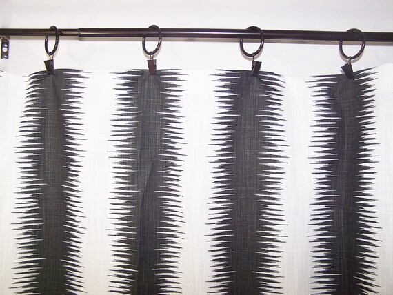 Ikat Curtains Wide Stripe Premier Prints Heavy Linen Etsy