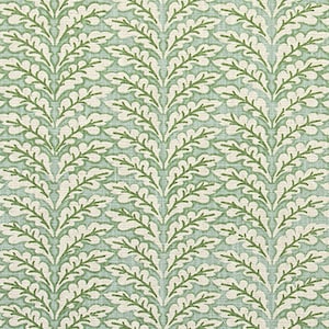 Spencer Tendril Slub Linen Curtains, Blue Green, Custom Pair Drapery, 24 or 50" Wide, Rod Pocket Upgrades: Pleats, Lining, Grommets