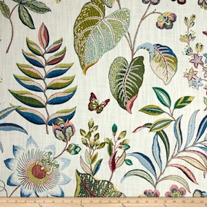 Cotton Curtains, P Kaufmann Butterfly Trail Orchid, Living Room, Kitchen, PAIR 50&quot; Wide, Pleats are additional Cost