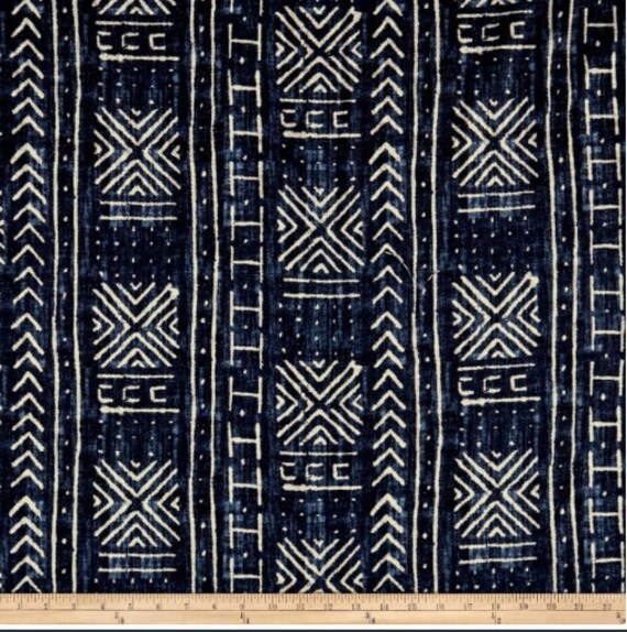 Indigo Linen Curtainsgenevieve Gorder Mudcloth Drapes Mud Etsy