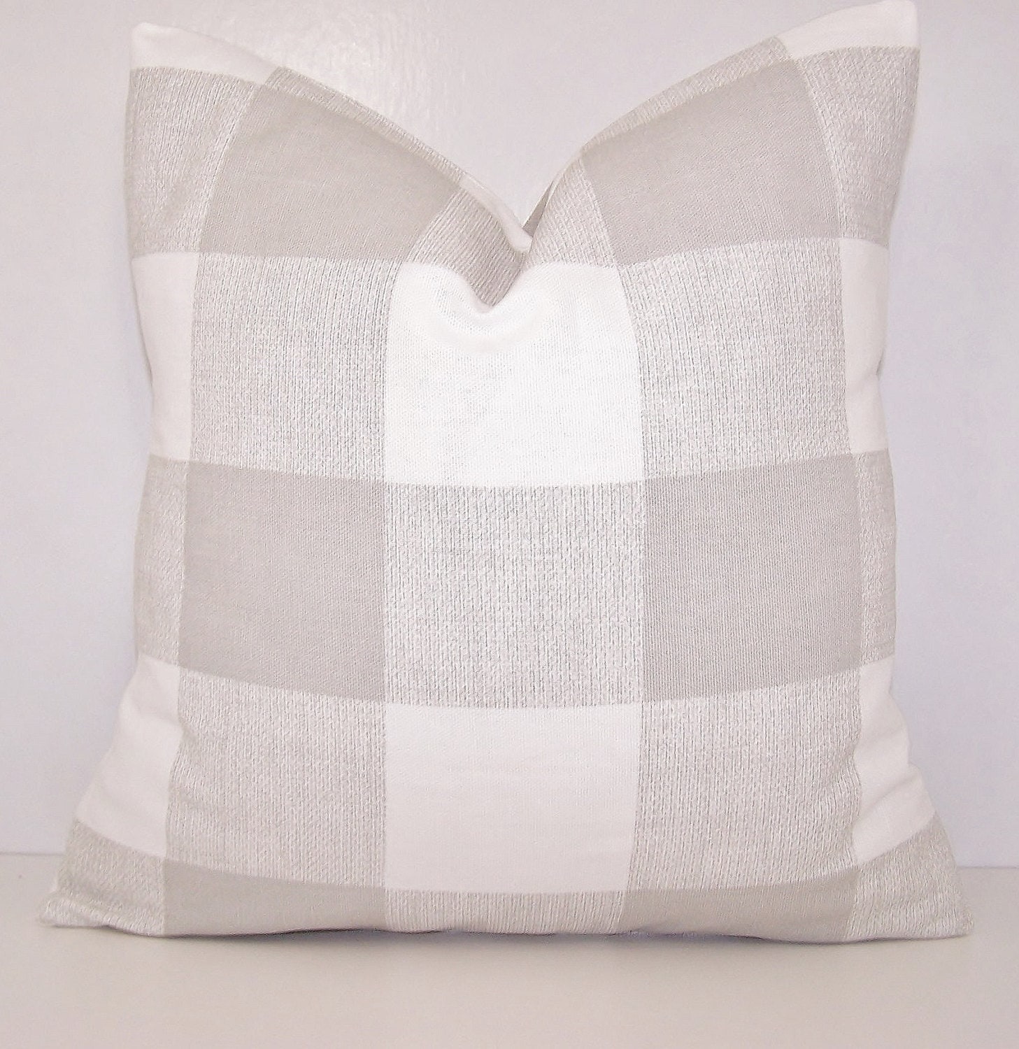 Grey Buffalo Check Pillow Cover.Grey Pillow Cover.Gray.Buffalo Etsy