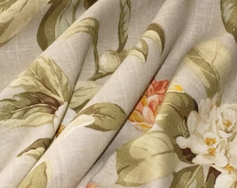 Live Artfully Luxury Linen, Floral, Bedroom, Living Room, Dining Room, 2 Drapery Panels  each 24" or 52" Wide