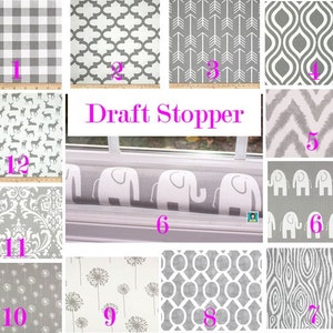 Grey Draft Stopper - Window Snake - Door Snake - Draft Blocker - Door Stopper - Draft Stopper - Draft Blocker - Unfilled - Door Snake