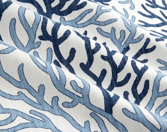Luxury Linen Nautical Print Curtains, Pair Drapery Panels, Kitchen, Bath, Nursery, Bedroom, Drapes, Cafe, Tiers, Heavy Premier Prints Blue