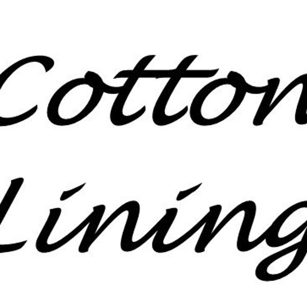 Cotton Lining, Cotton Liner for Curtains, Curtain lining, For Two Drapery Panels Curtains
