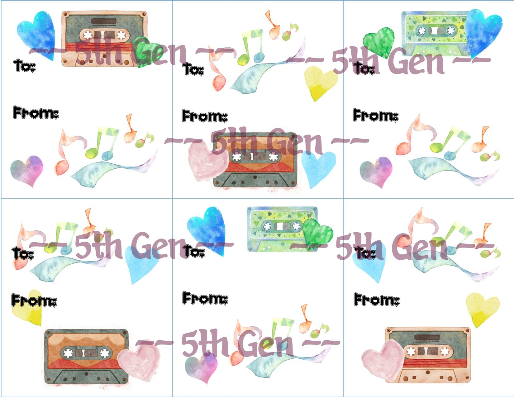 80s Theme Printable Valentines - Etsy