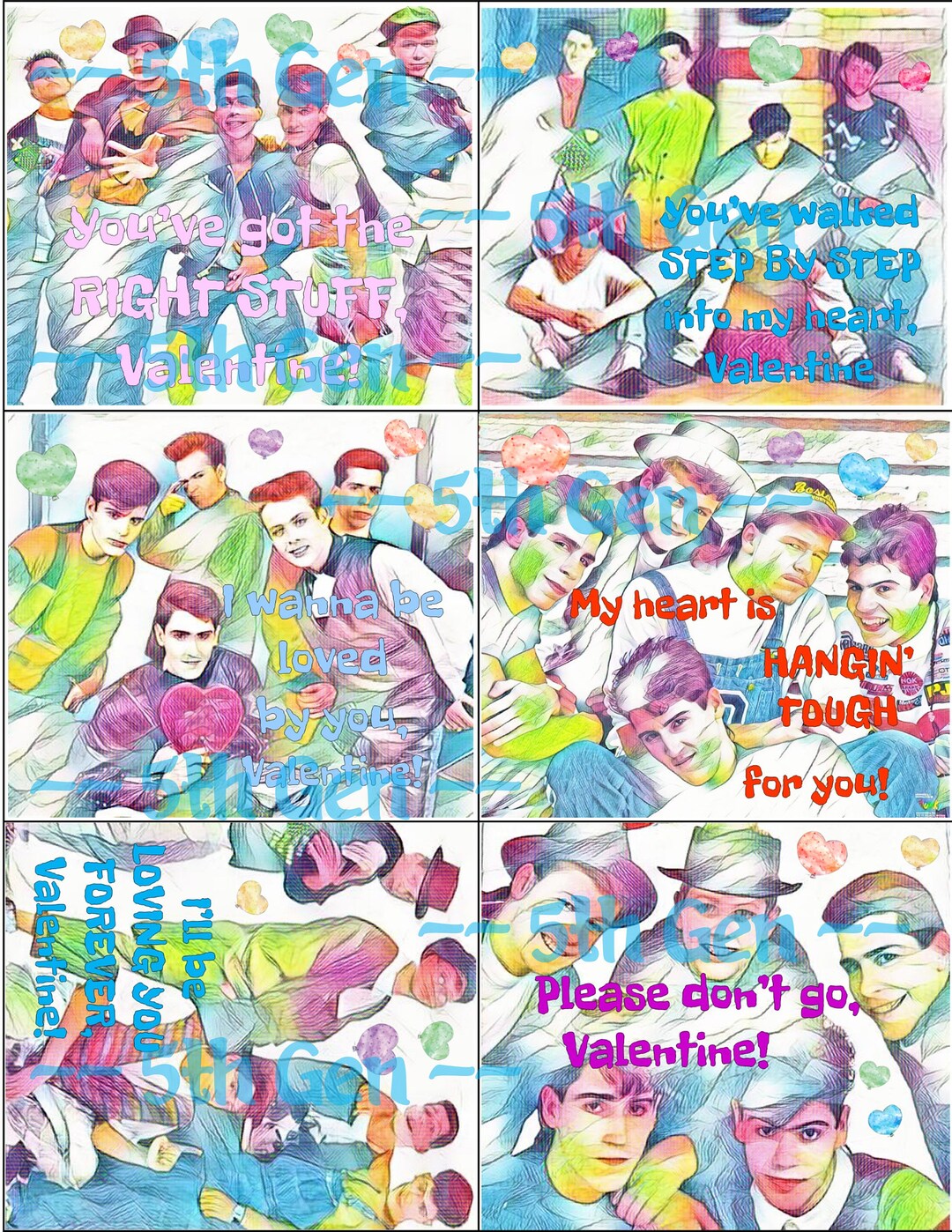 NKOTB Printable Valentines - Etsy