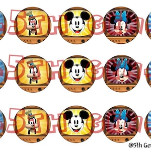 Classic Mickey and Friends 1&quot; bottle cap images (4x6)