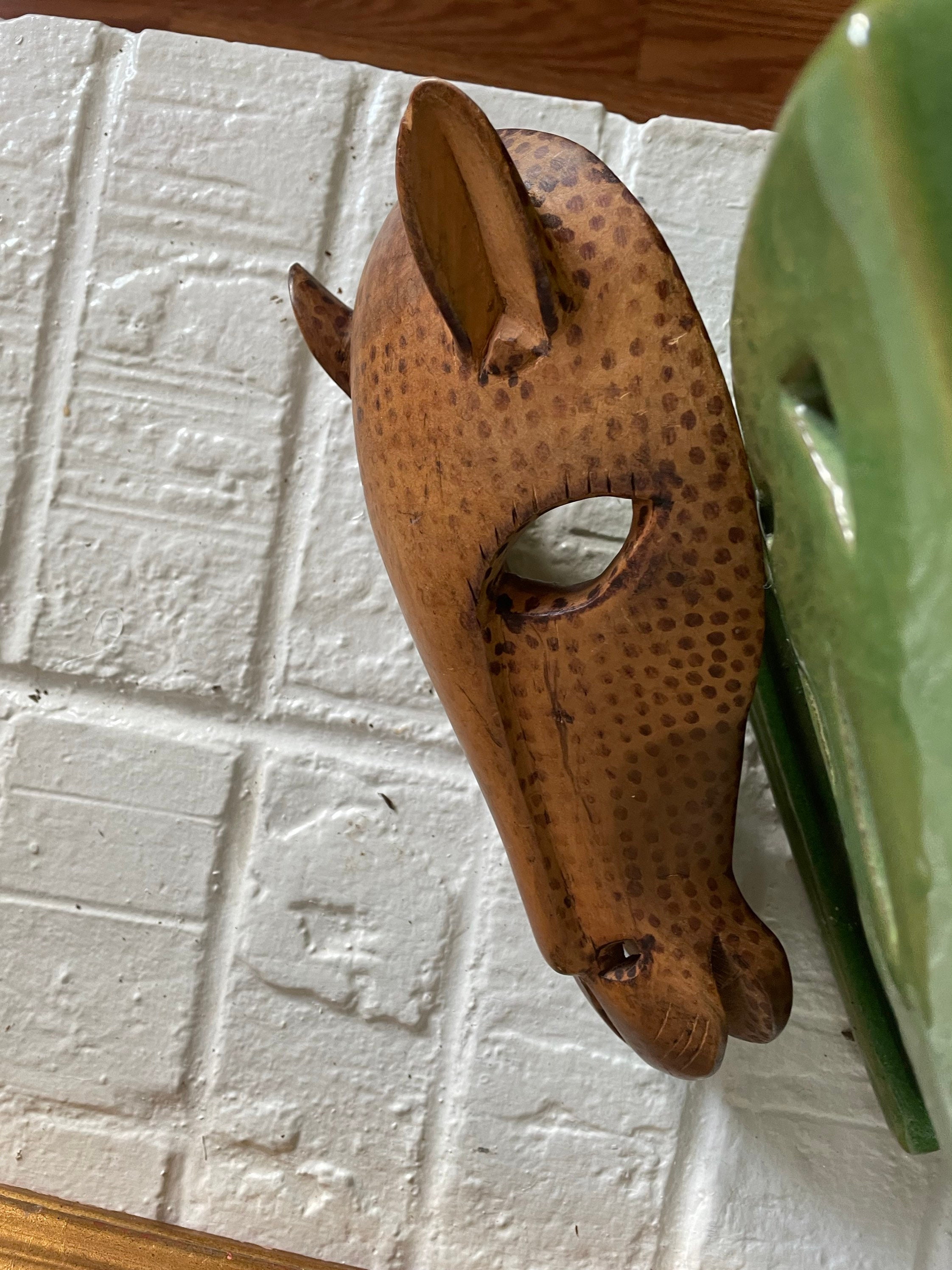 African mask giraffe hand carved from Kenya Etsy