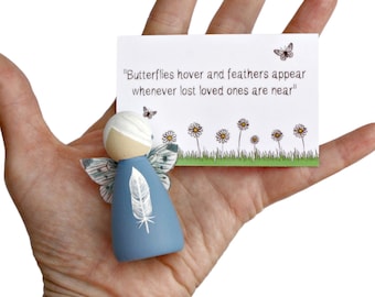 Blue Feather Fairy - Bereavement Fairy Gift - Memorial Gift - Memory Keepsake - Condolence Gift - Sympathy Gift for Family