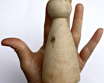 12cm Blank Plain Unfinished Peg Doll Female