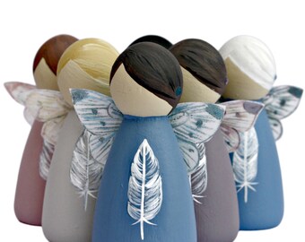 Grey White Feather Fairy - Bereavement Fairy Gift - Memorial Gift - Memory Keepsake - Condolence Gift - Sympathy Gift for Family