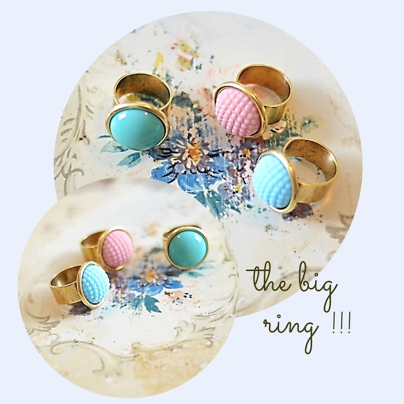 Big Gold Ring Big Statement Rings Cocktail Ring Glass Ring Etsy