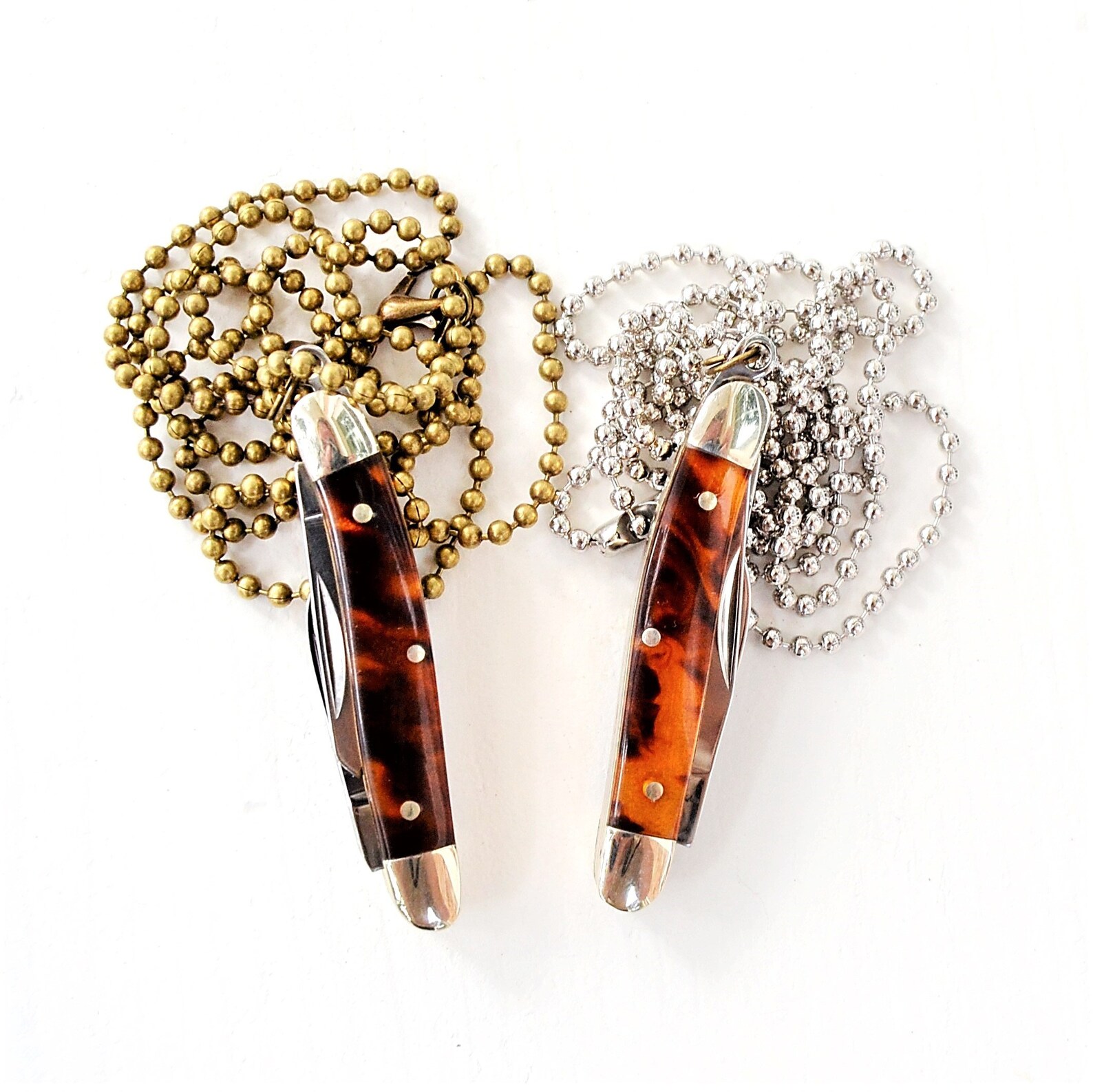 Knife Necklace Tortoiseshell Necklace Pocket Knife Necklace Etsy