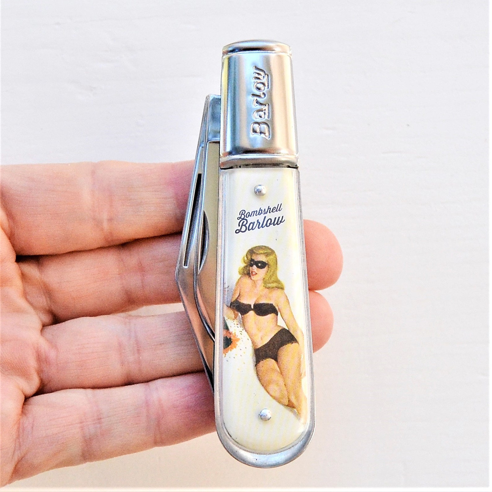 Pin up Girl Pocket Knife Bombshell Girl Pocket Knife Feminine Etsy