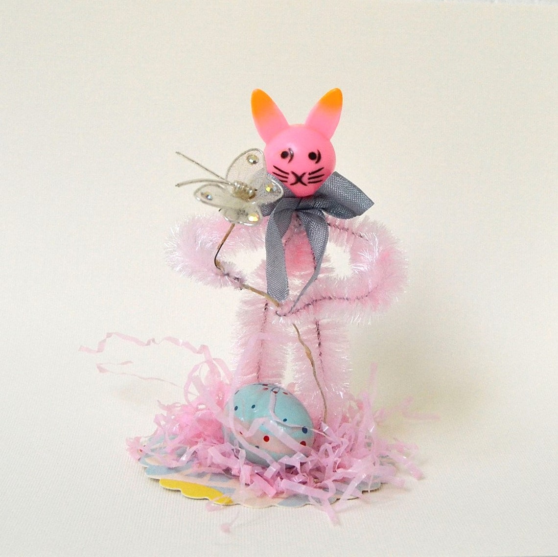 Handmade Vintage Style Easter Bunny Pipe Cleaner Easter Bunny Etsy