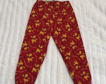 Vintage Disney Winnie the Pooh Jogger Sweatpants Red Elastic Waist Size 4 USA