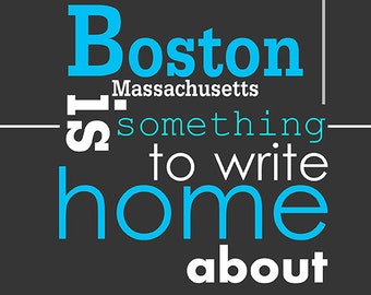 Boston Word Art, Typographic Print, Modern Art, Home Decor, Boston Art, Massachusetts, Travel Decor, Art Print, City Art, Dorm Decor