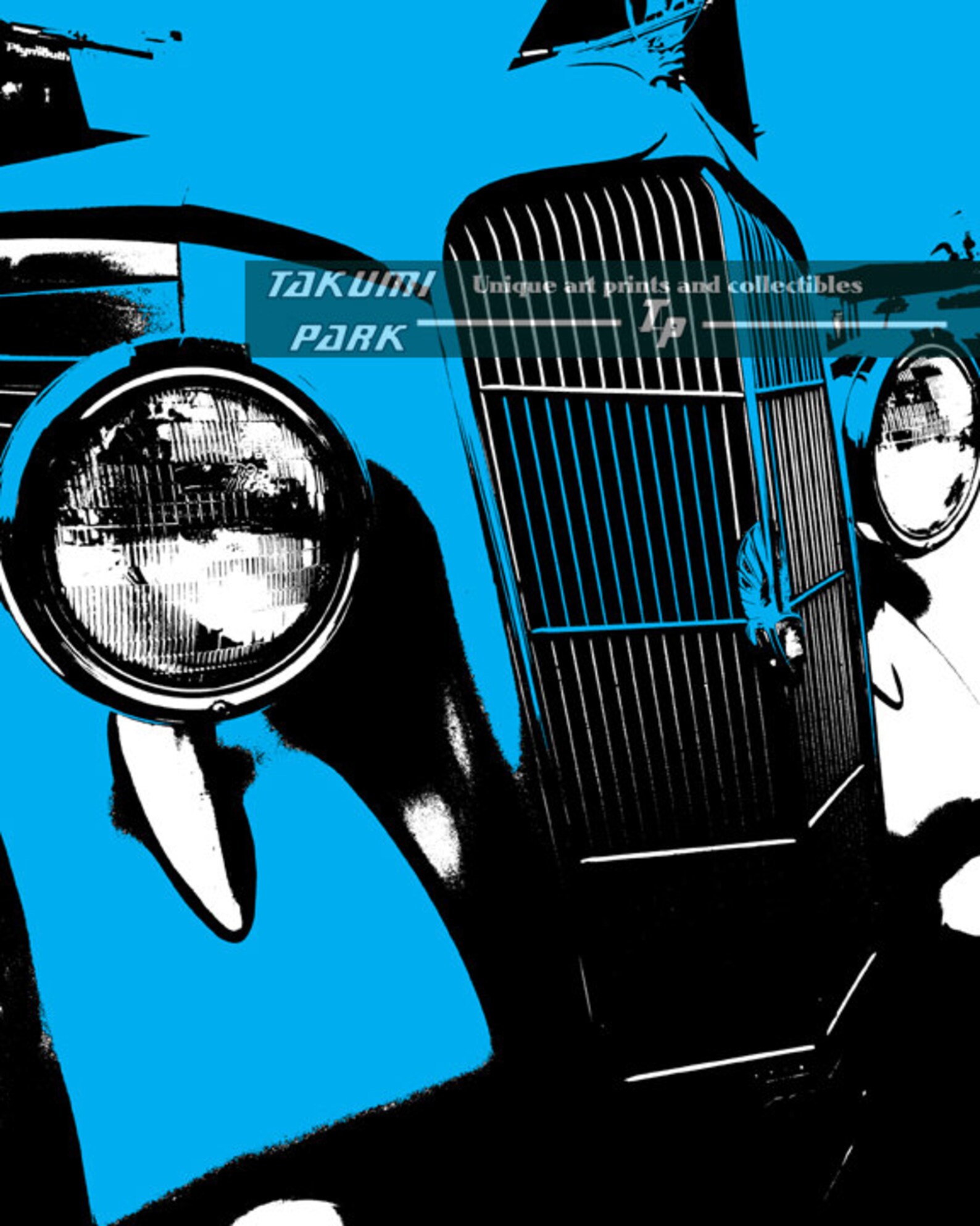 Light Blue Car Art Print Modern Wall Art Classic Car Decor | Etsy