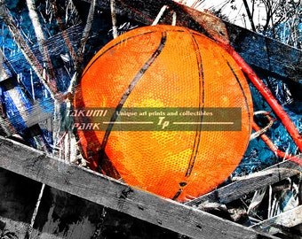 Urban basketball print, Colorful sports art decor, Basketball fan art, Bedroom decor, Mancave art decor, Basketball player gift, Photo print