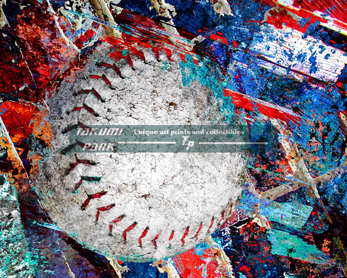 Colorful Baseball Wall Art Print, Photo Print, Sports Art Decor