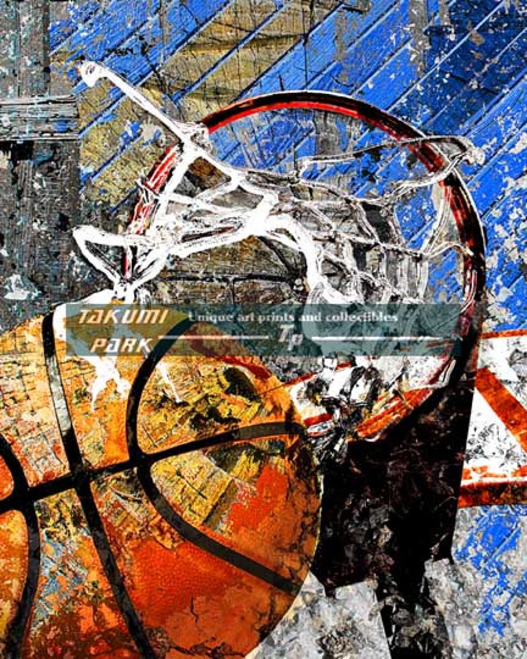 Basketball Art Print Swoosh 215, Modern Sports Artwork, Urban
