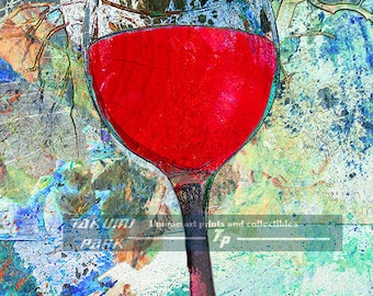 Unique Wine Wall Decor, Modern Wall Art Print, Vino Art, Red Wine Art, Dining Room Decor, Wine Lover, Bar Art, Wine Poster Print, Wine Glass