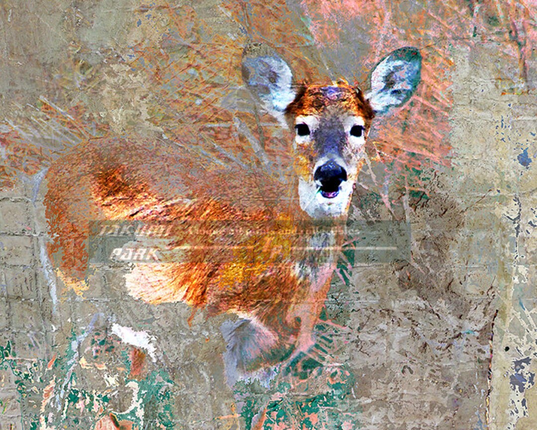 Deer Art Print, Woodland Animal Art, Modern Deer Decor, Living Room