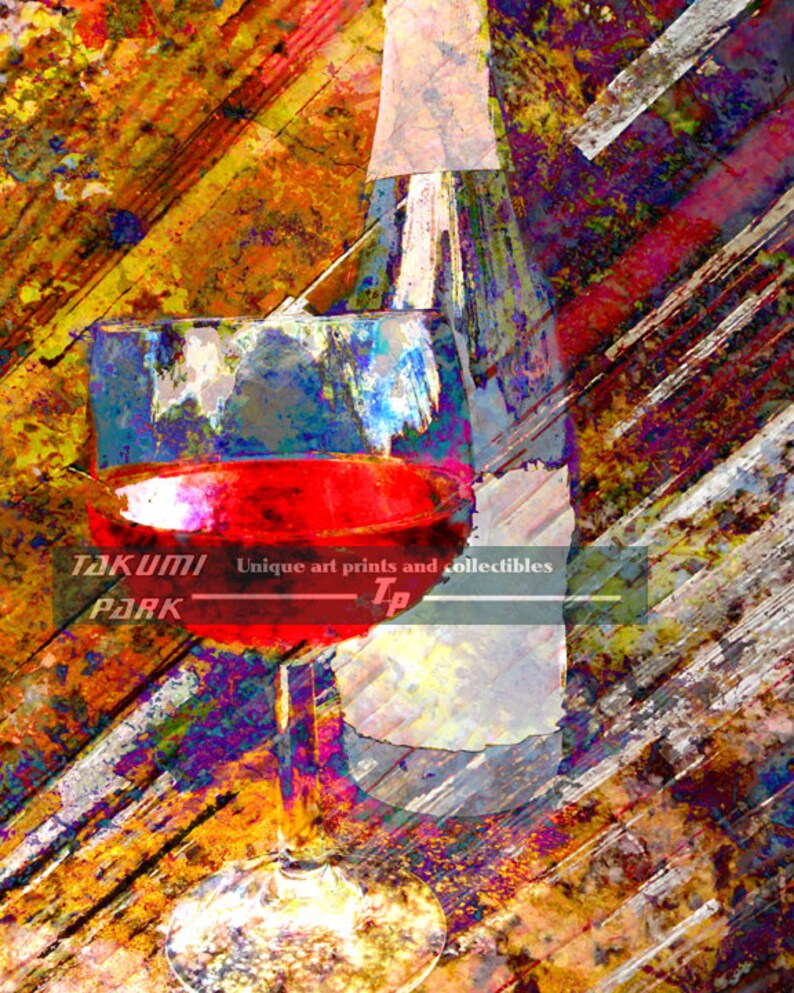 Decorative Wine Art Print, Dining Room Wall Decor, Kitchen Wall Art