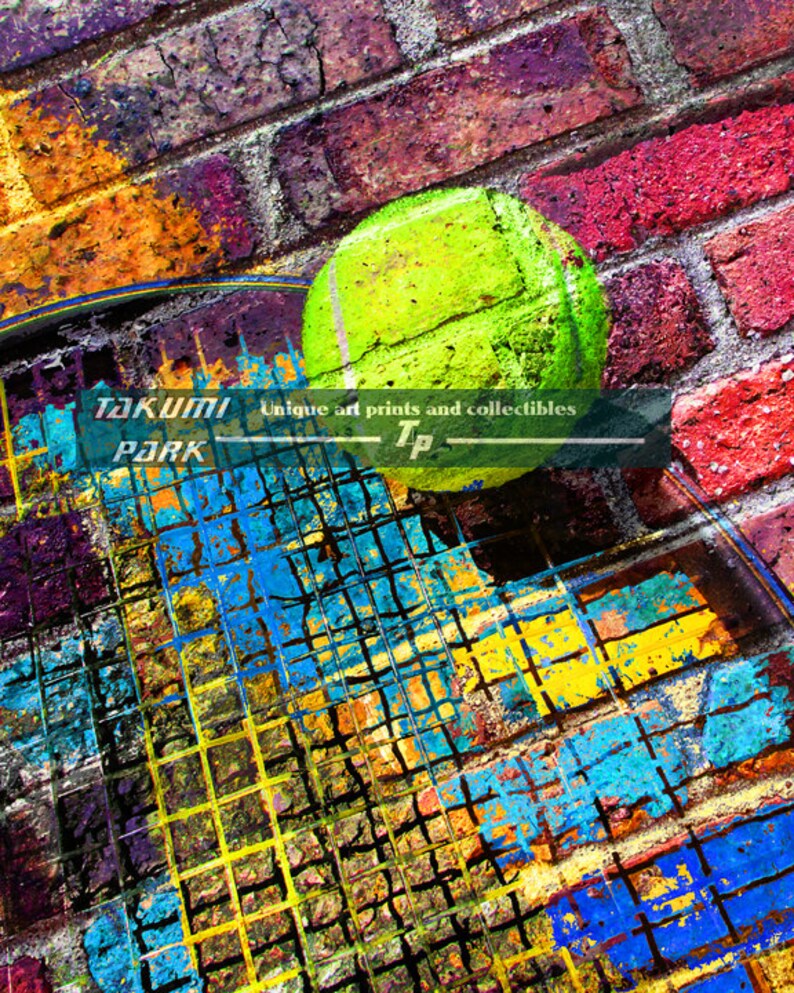 Tennis Wall Decor, Colorful Artwork. Sports Room Decor, Living Room