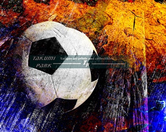 European Football, Soccer Art Print, Futbol, Sports Wall Decor, Bedroom Wall Art, Soccer Room Decor, Photo Print, Colorful Modern Art Decor