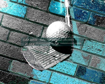 Golf wall art print, Sports photo print, Golfing art, Golfers gift idea, Mancave art, Urban art, Street art, Golf decor, Golf print