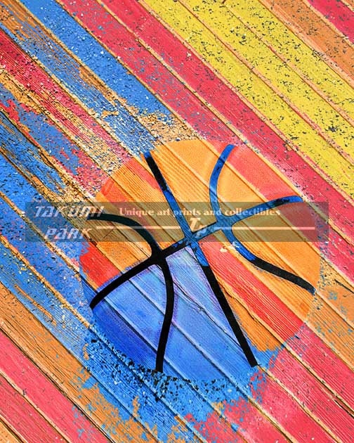 Unique Basketball Art Print Swoosh 147 Colorful Sports Photo Etsy