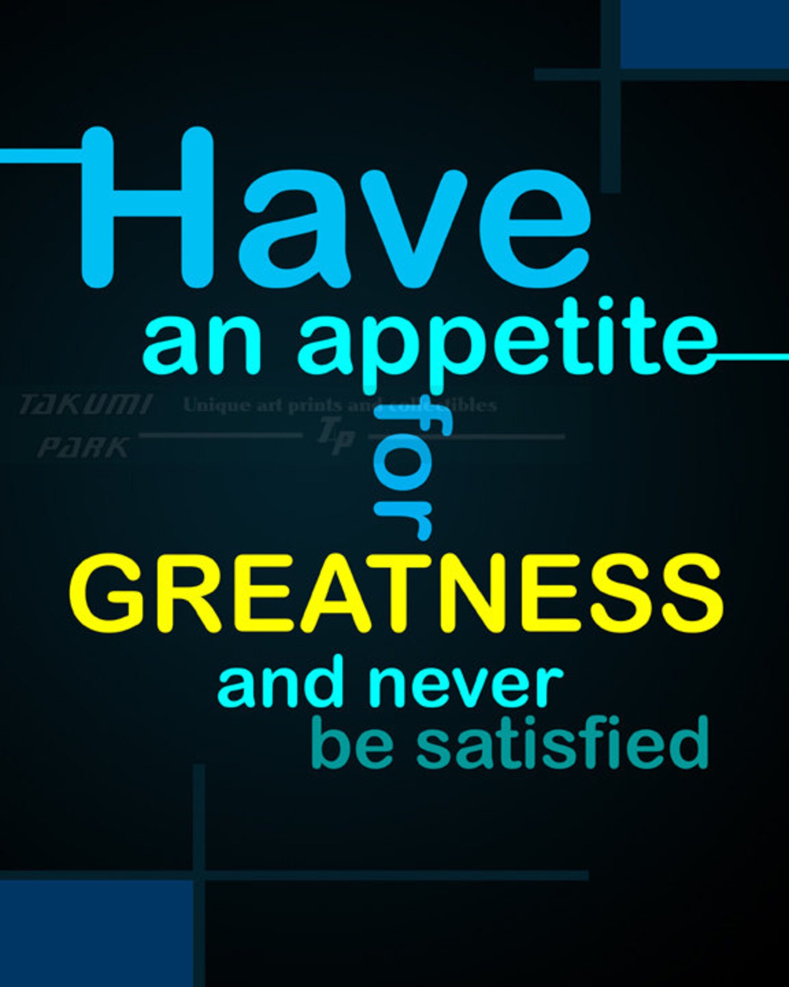 Appetite for Greatness Quote Art Print, Inspiring Quote Print, Home