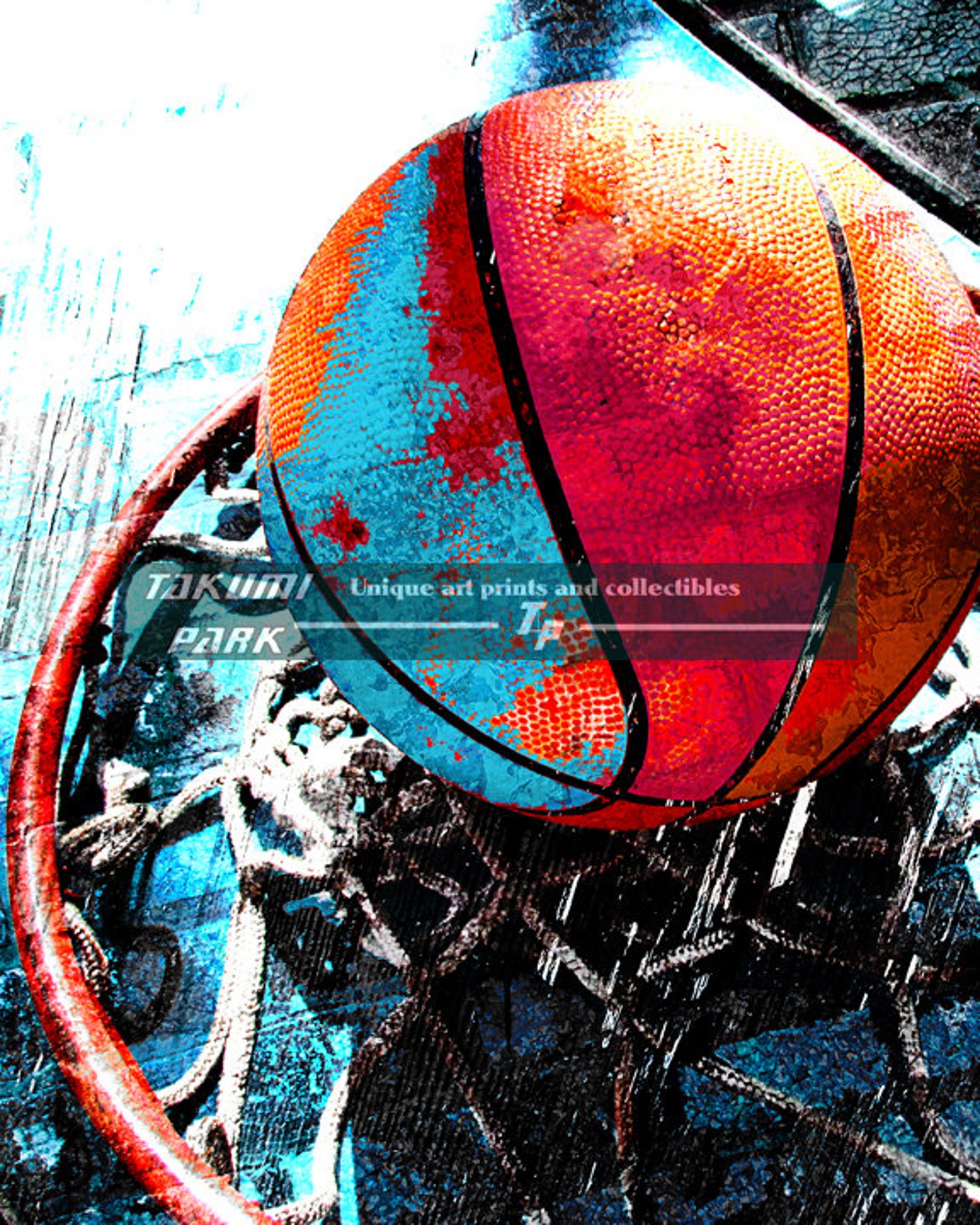Inspired Modern Sports Art Print, Basketball Art Photo Print, Colorful ...