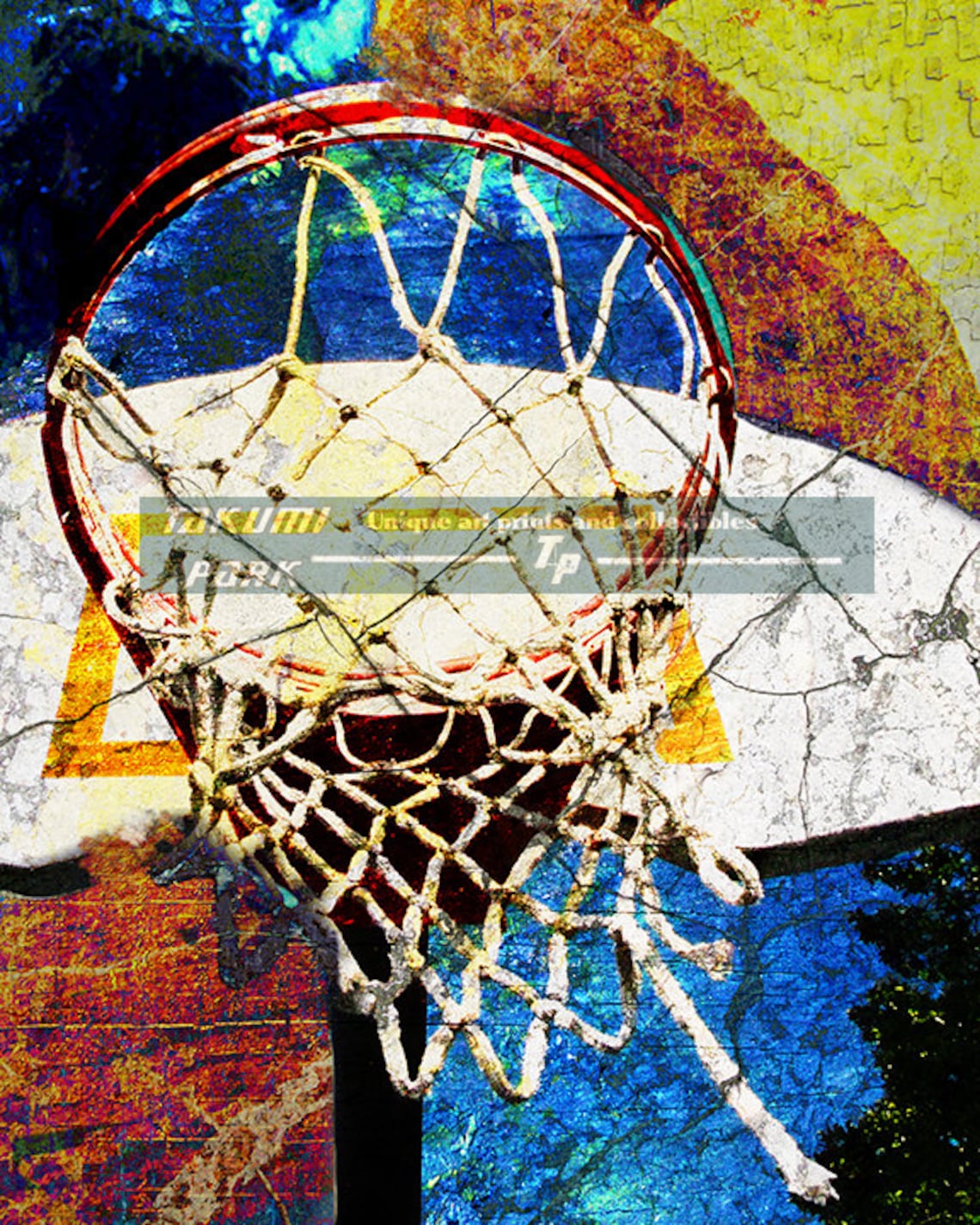 Brightly Colored Basketball Art Print, Sports Wall Art Photo Print