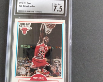 1990 -91 Fleer Michael Jordan, Card # 26, Csg  grade 7.5 ,Chicago bulls, Basketball card, Hall of Famer, Nba card