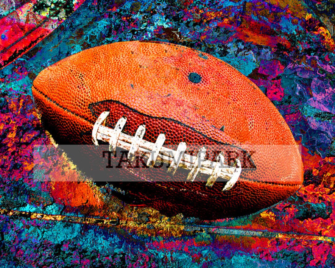 Contemporary Football Art Print, Sports Room Decor, Modern Bedroom Wall Art, Photo Print, Sports