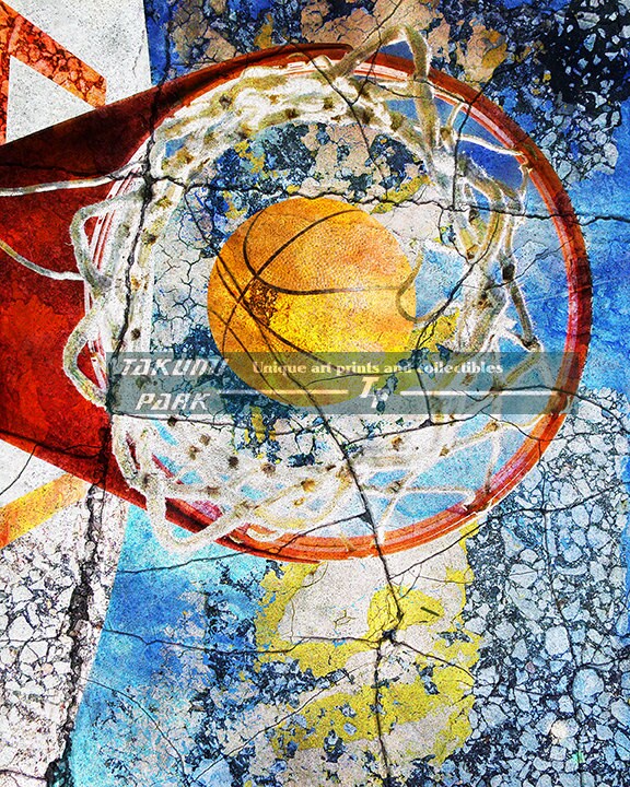 Basketball Home Decor, Modern Sports Photo Art Print, Unique Basketball