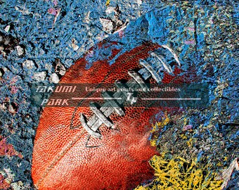 Football art picture. Colorful sports art print, Mancave decor, Photo print, Modern football wall art, Sports room, Football player art