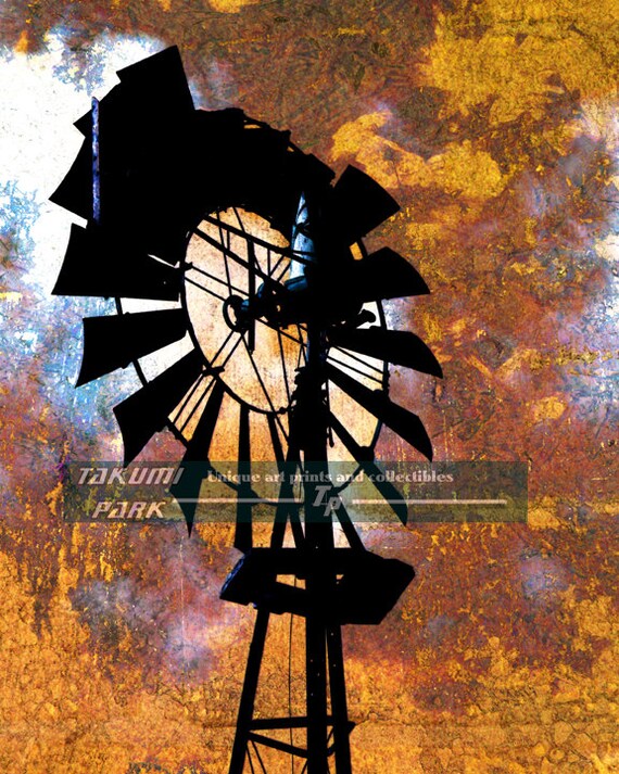 Decoracion De Molino De Viento Impresion Del Arte Decoracion Etsy