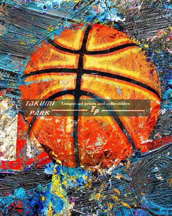 Basketball Art for Home Man Cave Decor Cool Sports Art Work Etsy