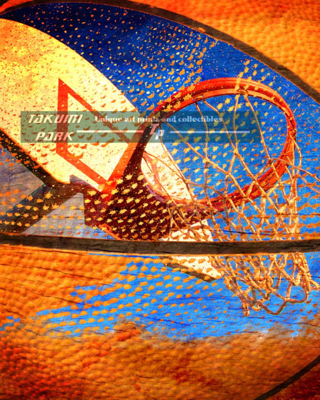 Basketball Art Print, Basketball Wall Decor, Sports Art Print, Colorful