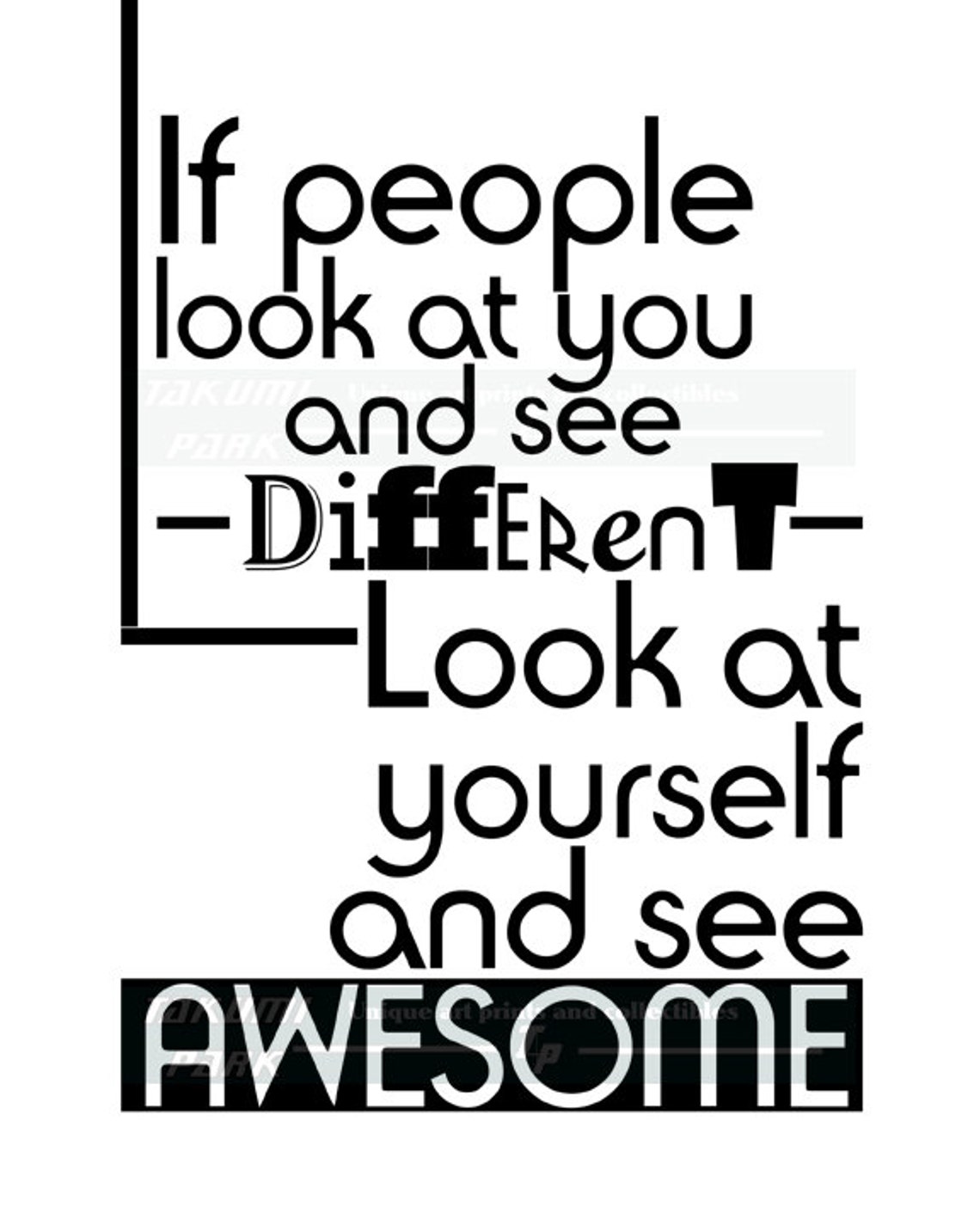 Self Esteem Quote Print, Inspirational Words of Wisdom, Black and White ...