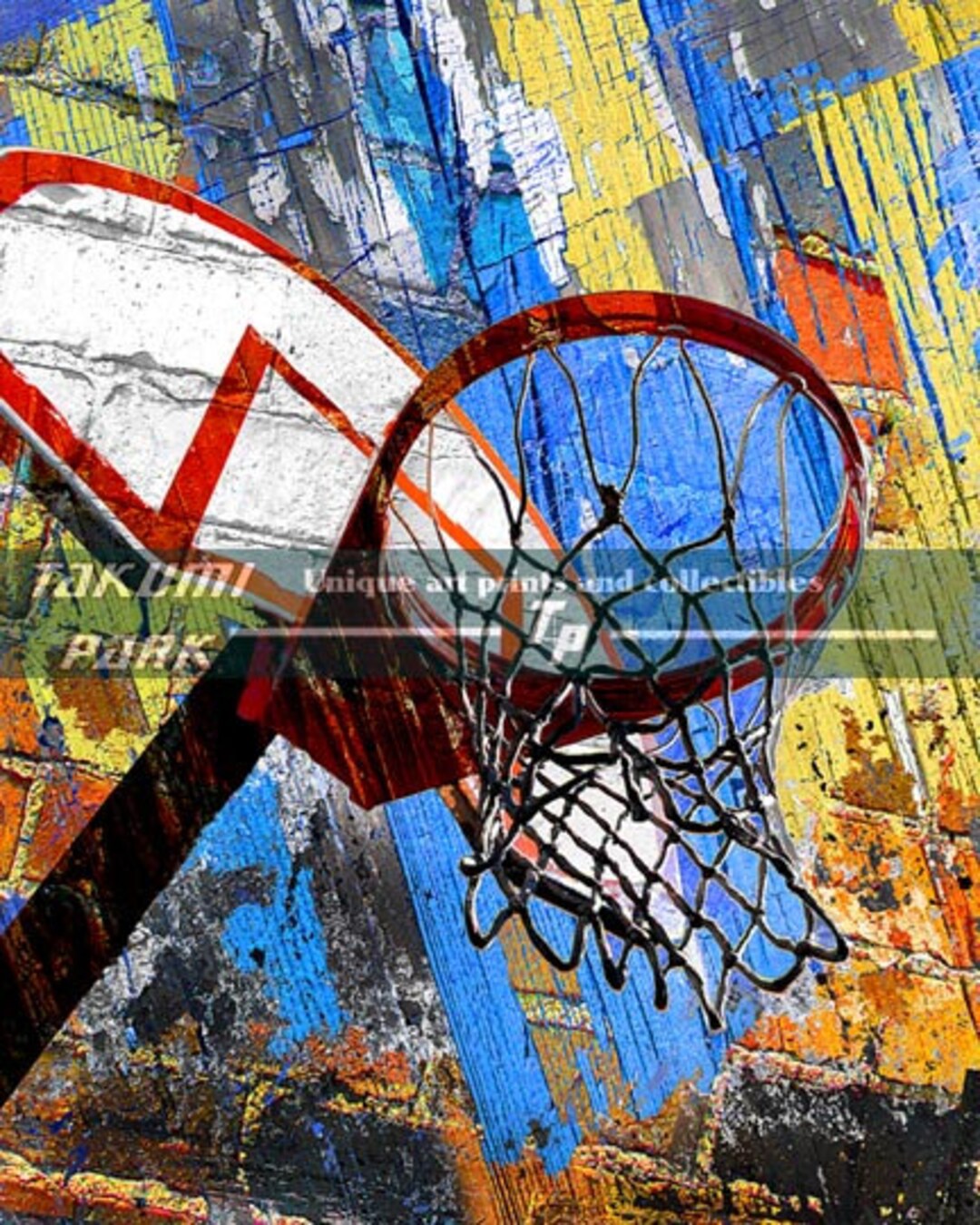 Color Basketball Artwork Photo Art Print, Sports Wall Art Decor